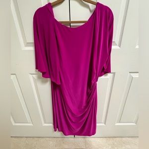 Jersey knit hot pink dress